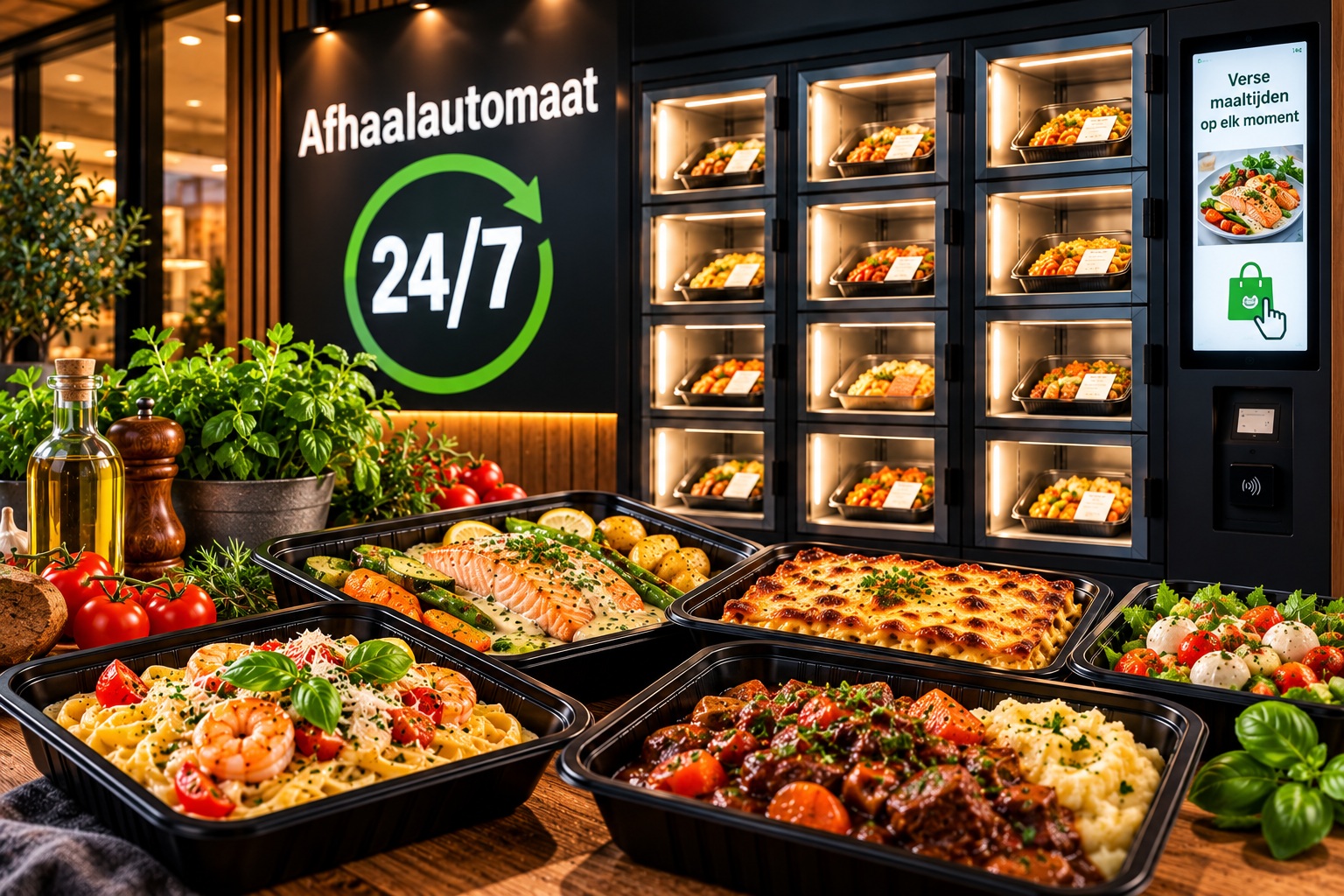 Onze afhaalautomaat, 24/7 open